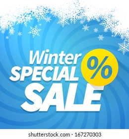 Winter Special Sale Offer Poster Vector Background. 