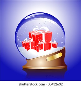 Winter sphere with a gifts