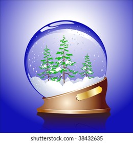 Winter sphere with a wood