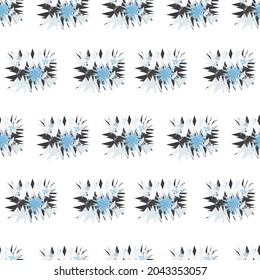 Winter Splash Abstract Pattern Expressionism Digital Illustration. Vector Design Seamless Modern Texture.