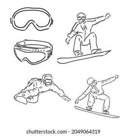 winter sport background, snowboarding snowboarder vector illustration