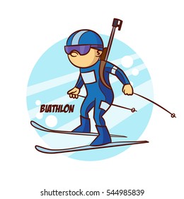 Winter Sport Biathlon Sticker
