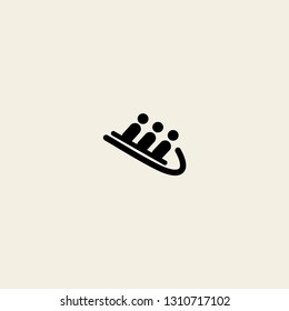 winter sport bobsleigh vector icon