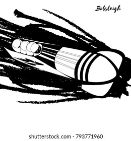 Winter sport. Bobsleigh.  Vector illustration