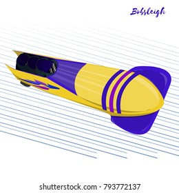 Winter sport. Bobsleigh.  Vector illustration