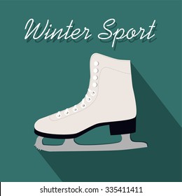 Winter sport card with figure skate