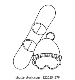 Winter sport equipment black and white