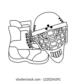 Winter sport equipment black and white
