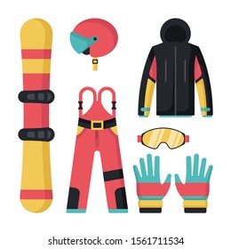 Winter Sport Equipment, Icon Vector Set