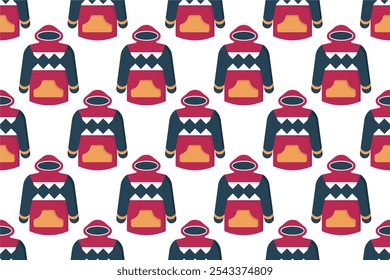 Winter sport equipment seamless pattern background