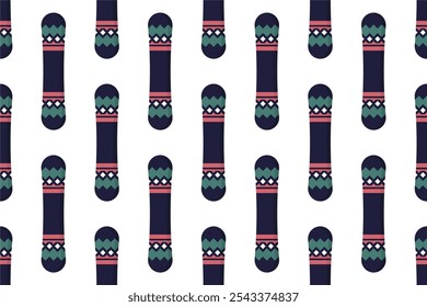 Winter sport equipment seamless pattern background