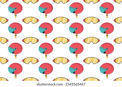 Winter sport equipment seamless pattern background