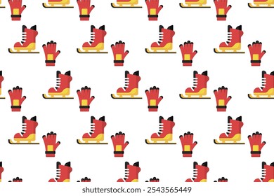 Winter sport equipment seamless pattern background
