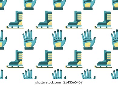 Winter sport equipment seamless pattern background