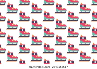 Winter sport equipment seamless pattern background