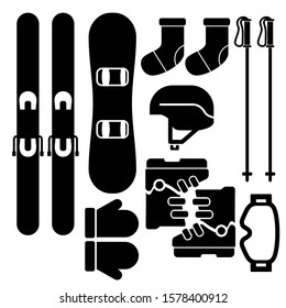 Winter sport equipment set vector