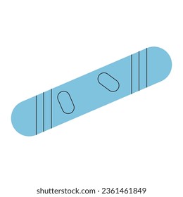 Winter sport equipment. Vector icons set with snowboard, ski, gloves, glasses, hat, ski lift, skates. Illustration of winter sporting accessories. Mountain skiing and skating activity on holidays
