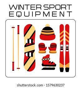 Winter Sport Equipment Vector Set