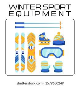 Winter Sport Equipment Vector Set