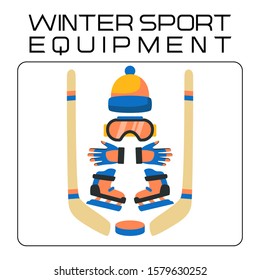 Winter Sport Equipment Vector Set