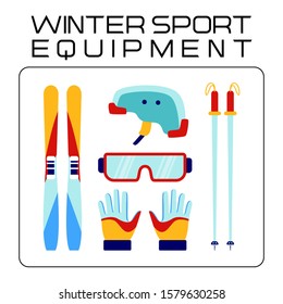 Winter Sport Equipment Vector Set