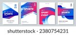 Winter sport festival poster template collection. Sports background with abstract geometric graphics and place for text. Winter outdoor event banner. Vector illustration