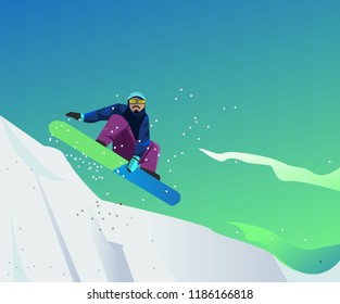 winter sport in flat design illustration