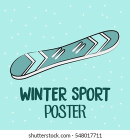 Winter sport hand drawn poster design