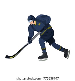 Winter sport. Hockey player.  Vector illustration