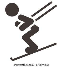 Winter sport icon - Downhill skiing