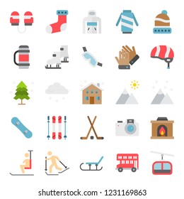 Winter sport Icon set in flat design.