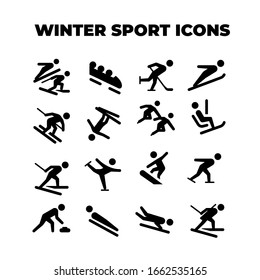 Winter Sport Icon Set Vector 