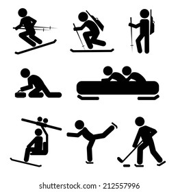 Winter Sport Icon Set Vector Illustration