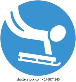 Winter sport icon - Skeleton icon