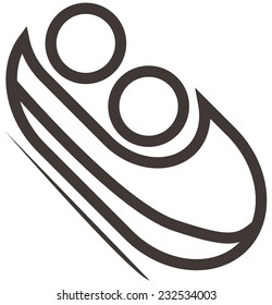 Winter sport icons set - Bobsled icon