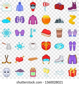 Winter sport icons set. Cartoon style of 36 winter sport vector icons for web for any design