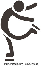 Winter sport icons set - figure skating icon