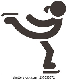 Winter sport icons set - figure skating icon