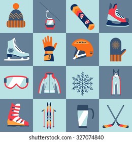 Winter sport icons set made in vector