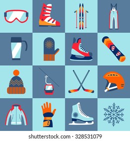 Winter sport icons set made in vector