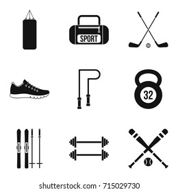 Winter sport icons set. Simple set of 9 winter sport vector icons for web isolated on white background