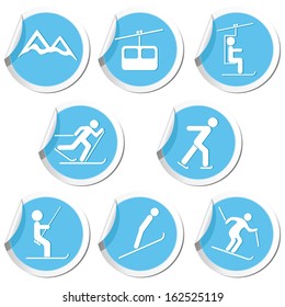 Winter sport icons set. Vector illustration