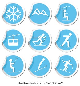 Winter Sport Icons Set. Vector Illustration