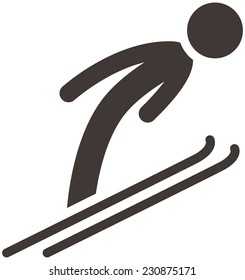 Winter sport icons - ski jumping