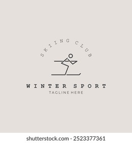 winter sport line art logo vector illustration design. sign and symbol for minimalist design