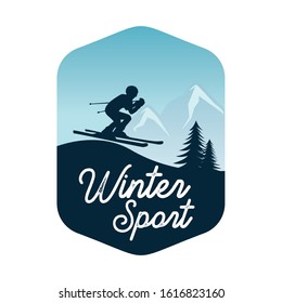 Winter Sport Logo Design Template