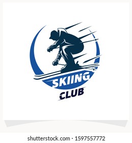 Winter Sport Logo. Skiing Logo Design Template