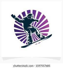 Winter Sport Logo. Snowboarding Logo Design Template