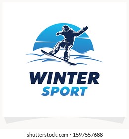 Winter Sport Logo. Snowboarding Logo Design Template