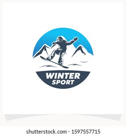 Winter Sport Logo. Snowboarding Logo Design Template